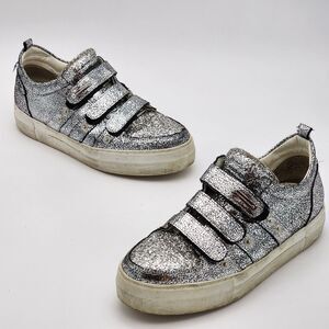 Alessandro Dell'Acqua Metallic Low Top Sneaker Size 38.5